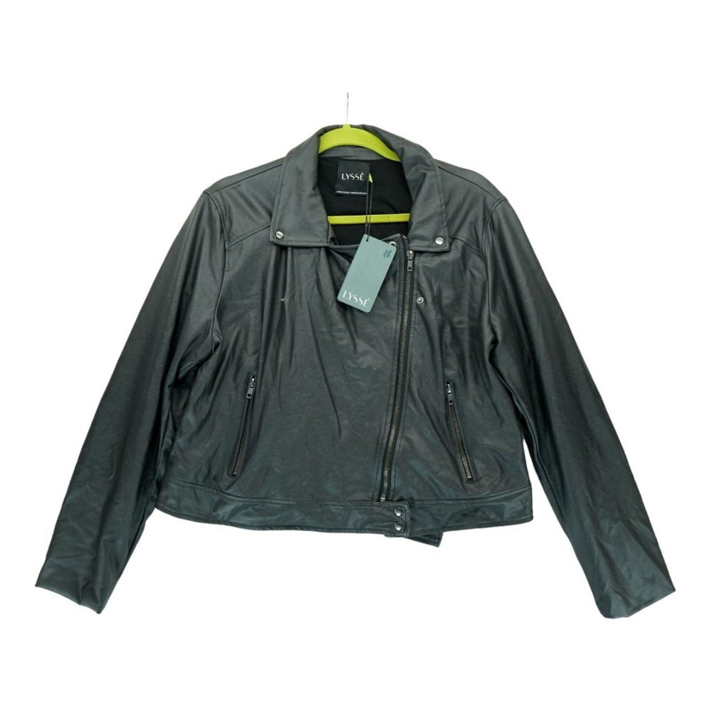 NWT Lysse Black Moto Biker Jacket Size XL(16-18) Women's